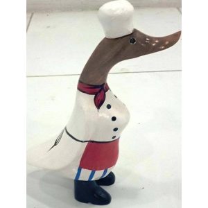 DECOR JAVA STATUE WOOD DUCK CHEF (40hry)